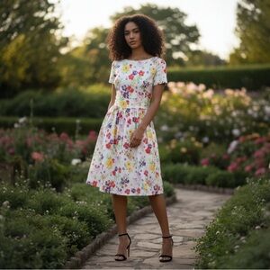 Oscar de la Renta Floral Print Dress Size 0 $1690.00